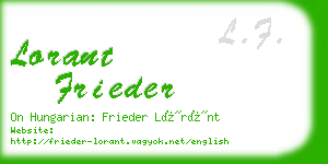 lorant frieder business card